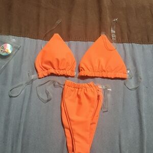 Orange Triangle Bikini Set